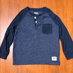 OshKosh B'gosh Blue Long Sleeve Henley Shirt
